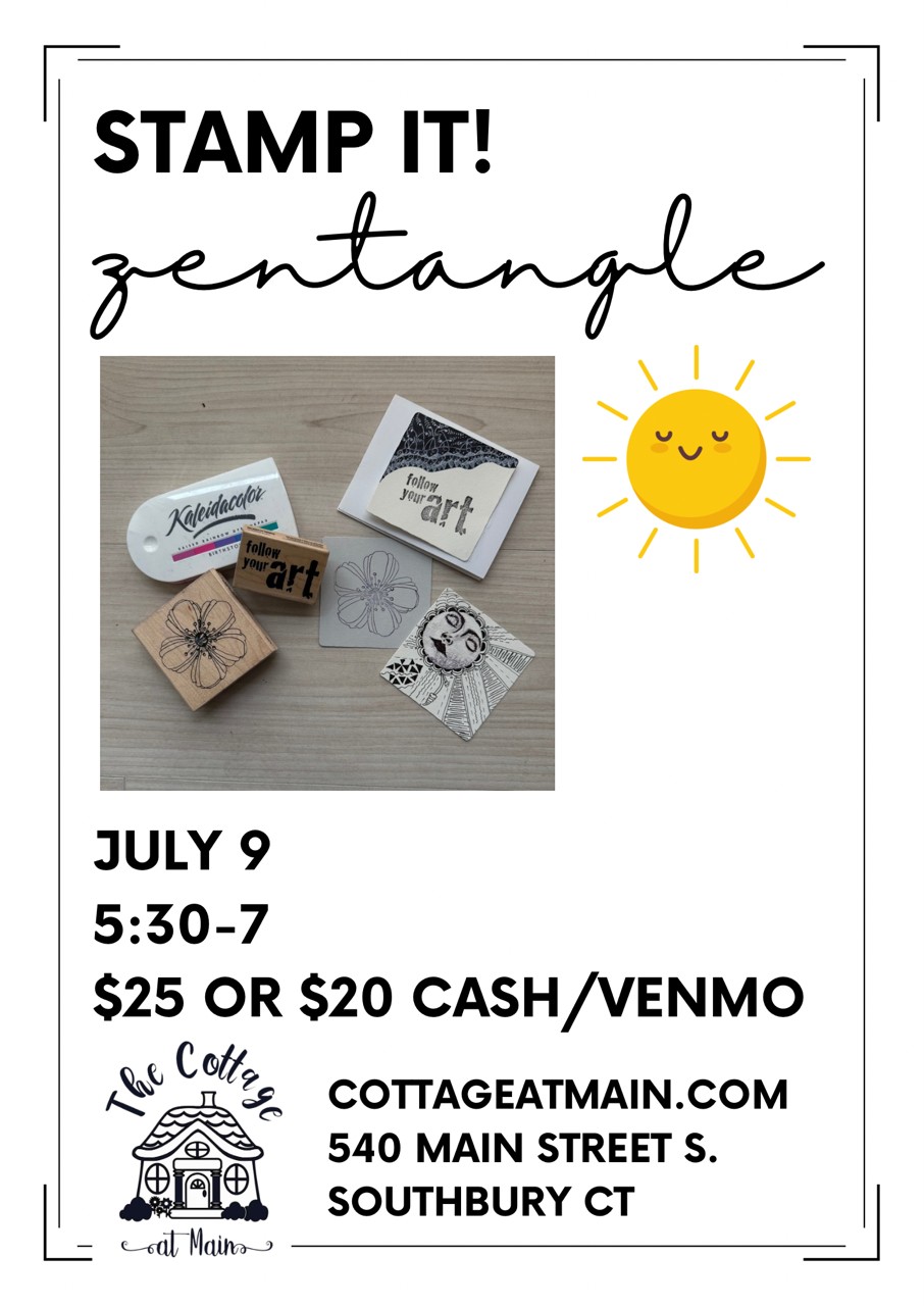 My July Zentangle class at The Cottage at Main
